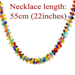 U7 African Coral Bead Necklace Women Fashion Jewelry Wholesale Trendy 2 Size Colorful Bead Necklaces Pendant N470