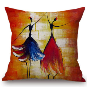 Africa Painting Art African Impression Exotic Decoration Style Sofa Throw Pillow Cover Cotton Linen Oil Painting Cushion Cover