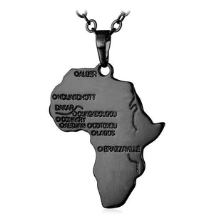 U7 Hiphop Africa Necklace Gold Color Pendant & Chain African Map Gift for Men/Women Ethiopian Jewelry Trendy P544