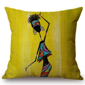 Purple Blue Africa Woman Life Style Abstract Oil Painting Round Plate Art Home Decoration Sofa Throw Pillow Case Cushion Cover