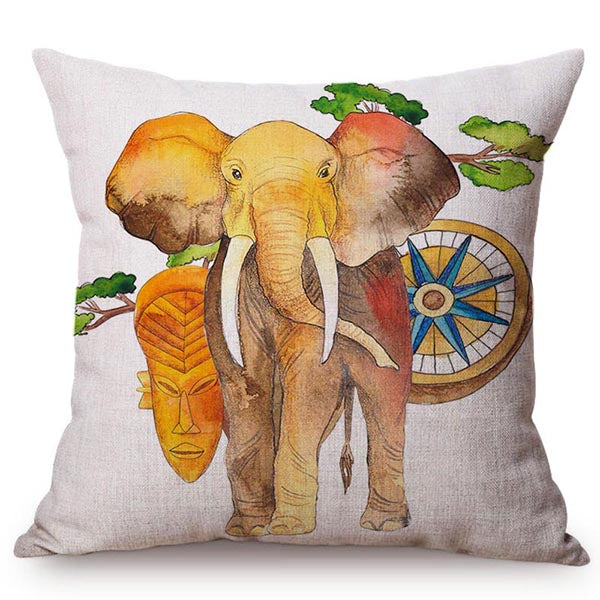 African Woman African Art Dancing Lady Impression Exotic Decoration Style Sofa Throw Pillow Cases Cotton Linen Cushion Cover