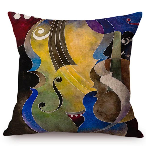 Africa Traditional Culture Art Decoration Cushion Cover Colourful African Woman Abstract Music Artist Note Throw Pillow Case